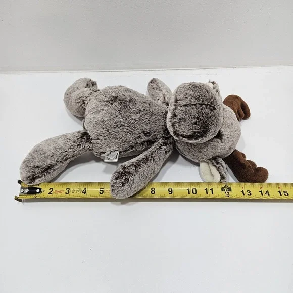 Aurora Moose with Antlers Chester Cuddly Plush Stuffed Animal Brown 14" Rare - Picture 5 of 9